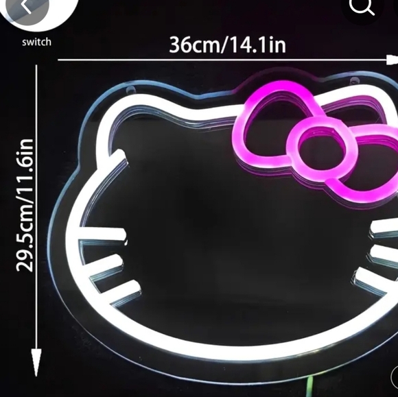 Hello Kitty Neon Wall Mirror NEW - Picture 5 of 5